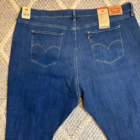 NWT! Levi’s 721 High-Rise Ripped Skinny Blue Hypersoft Jeans Women’s Size 24W - Picture 6 of 10